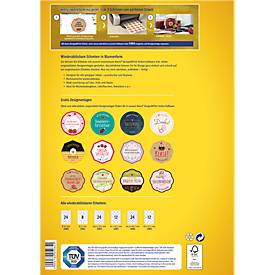 AVERY® Zweckform Klebeetiketten, blanko, 40,8 x 40,3 mm, 240 Stück, Blumenform