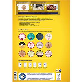 AVERY® Zweckform Klebeetiketten, blanko, 60 x 59,5 mm, 120 Stück, Blumenform, für alle Drucker