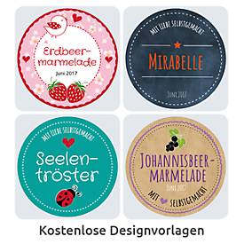 AVERY® Zweckform Klebeetiketten, blanko, Ø 65 mm, rund, für alle Drucker, weiß