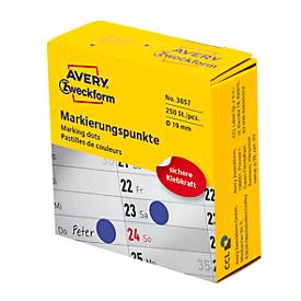 Avery Zweckform Markierungspunkte Spenderbox, permanent haftend, Dm. 19 mm, blau