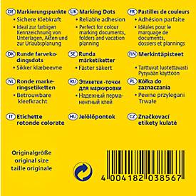 Avery Zweckform Markierungspunkte Spenderbox, permanent haftend, Dm. 19 mm, gelb