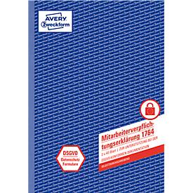 Avery Zweckform Mitarbeiterverpflichtungserklärung nach DSGVO, DIN A4, selbstdurchschreibend, 2x40 Blatt