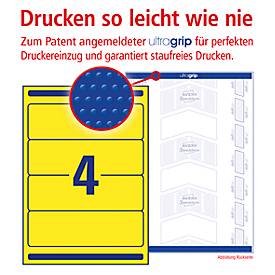 AVERY® Zweckform Ordner-Etiketten, ultragrip, breit, gelb, 80 Stück