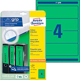 AVERY® Zweckform Ordner-Etiketten, ultragrip, breit, grün, 80 Stück