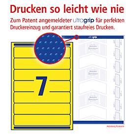 AVERY® Zweckform Ordner-Etiketten, ultragrip, schmal, gelb, 140 Stück