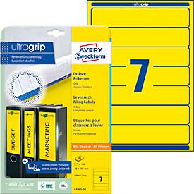 AVERY® Zweckform Ordner-Etiketten, ultragrip, schmal, gelb, 140 Stück