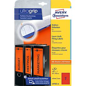 AVERY® Zweckform Ordner-Etiketten, ultragrip, schmal, rot, 140 Stück