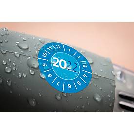 Avery Zweckform Prüfplakette 7903 mit Jahreszahl 20__zum Selbereintragen, extrem robust, Ø 30 mm, 80 Stück/10 Bogen, Vinylfolie, blau