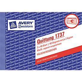 Avery Zweckform Quittung, MwSt. Nr. 1737