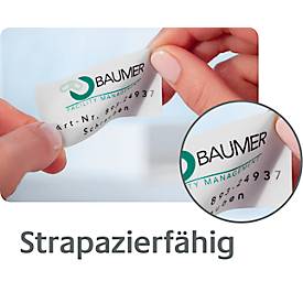 Avery Zweckform Typenschildetiketten L6009-100, extrem robust, geeignet für SW-Laserdrucker, 45,7 x 21,2 mm, 4800 Stück/100 A4-Bogen, Polyesterfolie, silber