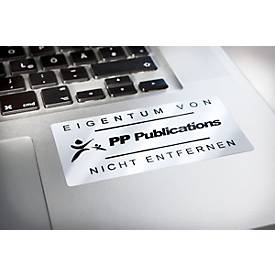Avery Zweckform Typenschildetiketten L6011-100, extrem robust, geeignet für SW-Laserdrucker, 63,5 x 29,6 mm, 2700 Stück/100 A4-Bogen, Polyesterfolie, silber