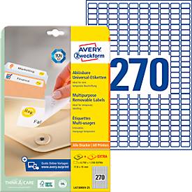 AVERY Zweckform Universal-Etiketten, 17,8 x 10 mm, wiederablösbar