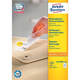 Avery Zweckform Universal-Etiketten, 2700 Etiketten, 63,5 x 29,6 mm