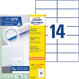 AVERY® Zweckform Universal-Etiketten 3653-200, ultragrip, 105 x 42,3 mm, 2800 Stück