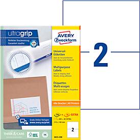 AVERY Zweckform Universal-Etiketten 3655-200, ultragrip, 210 x 148 mm, 400 + 40 Stück