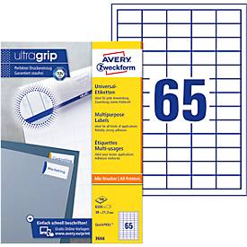 AVERY Zweckform Universal Etiketten 3666, ultragrip, A4, matt, 6500 Etiketten