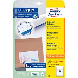AVERY Zweckform Universal-Etiketten 4781, ultragrip, 300 + 60 Stück