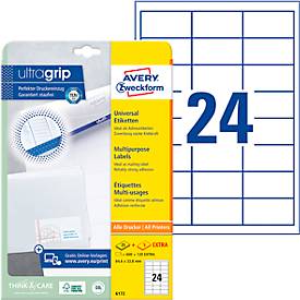 AVERY Zweckform Universal-Etiketten 6172, ultragrip, 64,6 x 33,8 mm, 600 + 120 Stück