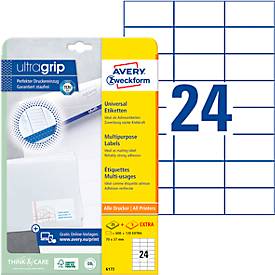 AVERY Zweckform Universal-Etiketten 6173, ultragrip, 70 x 37 mm, 600 + 120 Stück