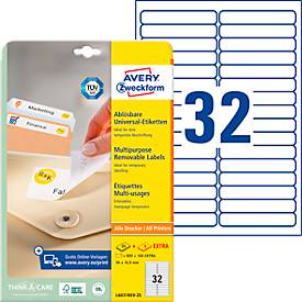AVERY Zweckform Universal-Etiketten, 96 x 16,9 mm, wiederablösbar