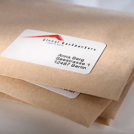 Avery® Zweckform Versand-Etiketten LR7168, permanenthaftend, druckergeeignet, Recycling-Papier, rechteckig, naturweiß, 200 Stück auf 100 Blatt