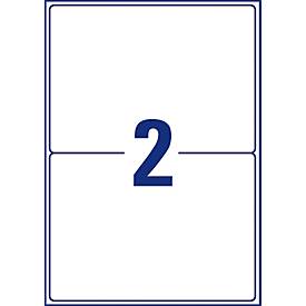 Avery® Zweckform Versand-Etiketten LR7168, permanenthaftend, druckergeeignet, Recycling-Papier, rechteckig, naturweiß, 200 Stück auf 100 Blatt