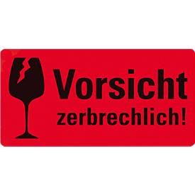 AVERY® Zweckform Warnetiketten Zerbrechlich, B 100 x H 50 mm, rot, 1 Rolle mit 200 Stück