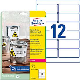 Avery Zweckform Wetterfeste Folien-Etiketten L4776-20, 99,1 x 42,3 mm, permanent, weiß