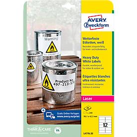 Avery Zweckform Wetterfeste Folien-Etiketten L4776-20, 99,1 x 42,3 mm, permanent, weiß
