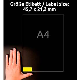 Avery Zweckform Wetterfeste Folien-Etiketten L6103-20, 45,7 x 21,2 mm, permanent, gelb