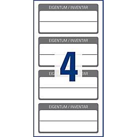 AVERY® Zweckform Inventaretiketten „EIGENTUM/INVENTAR“, 60 x 30 mm, div. Farben, 40 Stück