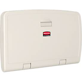 Baby-Wickelstation Rubbermaid®, für die horizontale Wandmontage, antimikrobiell, klappbar, Ablage, Halterung für bis zu 40 Unterlagen, PP, platin