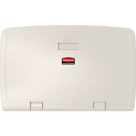 Baby-Wickelstation Rubbermaid®, für die horizontale Wandmontage, antimikrobiell, klappbar, Ablage, Halterung für bis zu 40 Unterlagen, PP, platin