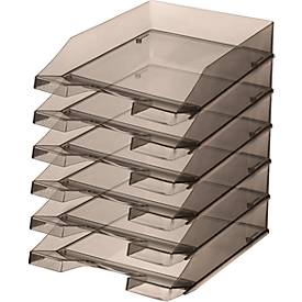 Bac à courrier HAN, topaze fumé transparent, 6 pièces