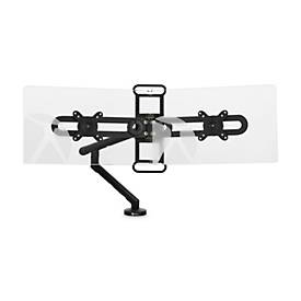 Bakker Elkhuizen Monitorarm BE Universal Crossbar, für 2 Displays 17-35″ höhenverstellbar, um 360° drehbar, schwenkbar, Kabelmanagement, schwarz
