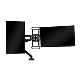 Bakker Elkhuizen Monitorarm BE Universal Crossbar, für 2 Displays 17-35″ höhenverstellbar, um 360° drehbar, schwenkbar, Kabelmanagement, schwarz