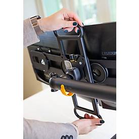 Bakker Elkhuizen Monitorarm BE Universal Crossbar, für 2 Displays 17-35″ höhenverstellbar, um 360° drehbar, schwenkbar, Kabelmanagement, schwarz