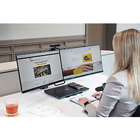 Bakker Elkhuizen Monitorarm BE Universal Crossbar, für 2 Displays 17-35″ höhenverstellbar, um 360° drehbar, schwenkbar, Kabelmanagement, schwarz