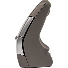 BakkerElkhuizen DXT 2 Precision Mouse Wireless, kabellos, vier DPI Stufen (500, 1000, 1500, 2000), Laser-Sensor, Plug & Play, ergonomisch, für Rechts- und Linkshänder, B 55 x H 80 x T 44 mm, grau/silber