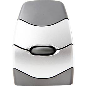 BakkerElkhuizen DXT 2 Precision Mouse Wireless, kabellos, vier DPI Stufen (500, 1000, 1500, 2000), Laser-Sensor, Plug & Play, ergonomisch, für Rechts- und Linkshänder, B 55 x H 80 x T 44 mm, grau/silber