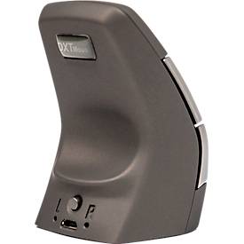 BakkerElkhuizen DXT 2 Precision Mouse Wireless, kabellos, vier DPI Stufen (500, 1000, 1500, 2000), Laser-Sensor, Plug & Play, ergonomisch, für Rechts- und Linkshänder, B 55 x H 80 x T 44 mm, grau/silber