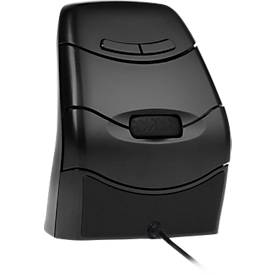 BakkerElkhuizen DXT 3 Precision Mouse, 7 Tasten, 4 DPI Stufen (800, 1200, 1600, 2400), kabelgebunden, 1,5 m Kabel, ergonomisch, USB-C, schwarz