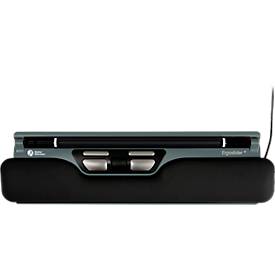 BakkerElkhuizen Maus ErgoSlider+, zentral, ergonomisch, kabelgebunden, Rollstab, 4 Tasten, USB-A/USB-C, schwarzgrau