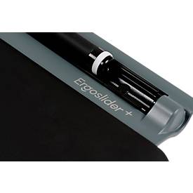 BakkerElkhuizen Maus ErgoSlider+, zentral, ergonomisch, kabelgebunden, Rollstab, 4 Tasten, USB-A/USB-C, schwarzgrau