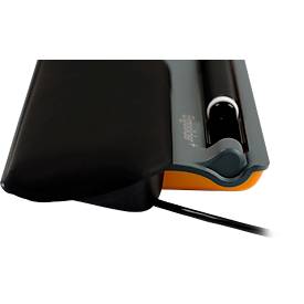 BakkerElkhuizen Maus ErgoSlider+, zentral, ergonomisch, kabelgebunden, Rollstab, 4 Tasten, USB-A/USB-C, schwarzgrau