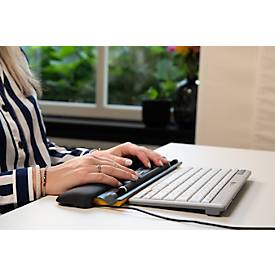 BakkerElkhuizen Maus ErgoSlider+, zentral, ergonomisch, kabelgebunden, Rollstab, 4 Tasten, USB-A/USB-C, schwarzgrau