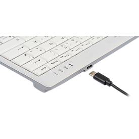 BakkerElkhuizen Tastatur UltraBoard 950 V2 Wireless, Bluetooth, 3 m Reichweite, HotKeys, USB-C, QWERTZ, hellgrau