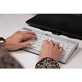 BakkerElkhuizen Tastatur UltraBoard 950 V2 Wireless, Bluetooth, 3 m Reichweite, HotKeys, USB-C, QWERTZ, hellgrau