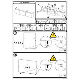 Balie Spezia, opbergplek, rechts, B 3060 x D 1125 x H 1130 mm, Canaletto-noot/wit