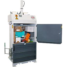 Ballenpresse HSM V-Press 503 eco, 2 vertikale Umreifungen, geeignet für Ballenentnahmewagen, Presskraft 30 kN, Kniehebelverschluss